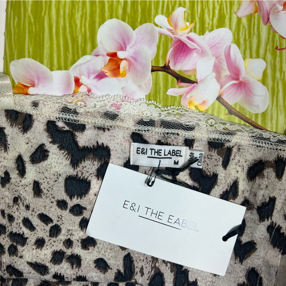 NWT E&I The Label Leopard Print Spaghetti Strap Dress - Picture 15 of 15
